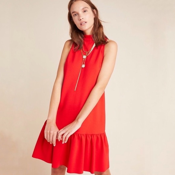 NWT Anthropologie Alissa Swing Bright Red Dress - Picture 3 of 10